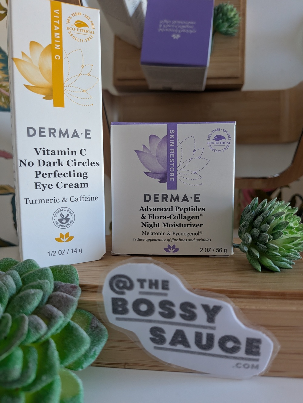 🌸 DERMA E Vitamin C Eye Cream + Advanced Peptides Night Moisturizer Duo NWT